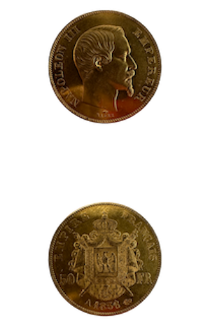 Moneda de 50 francos de oro de Napoleón